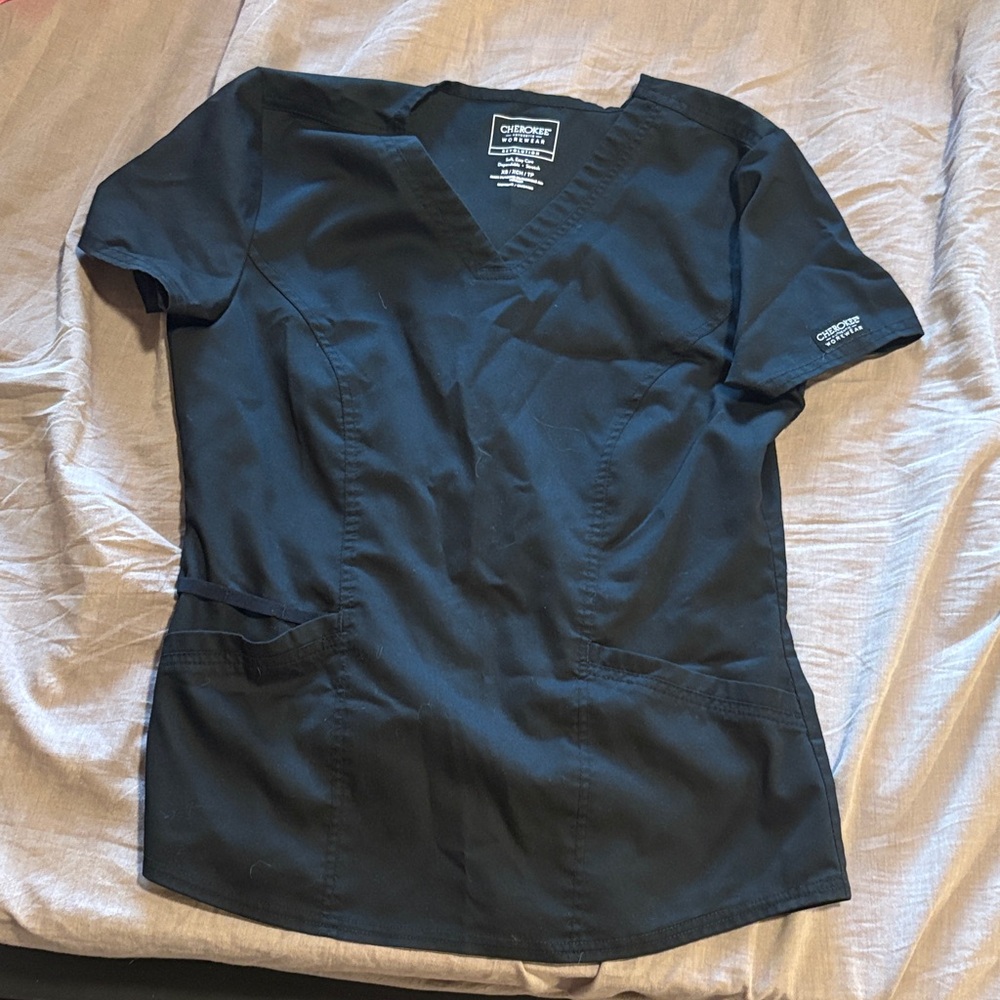 Cherokee Navy Blue Scrub Top